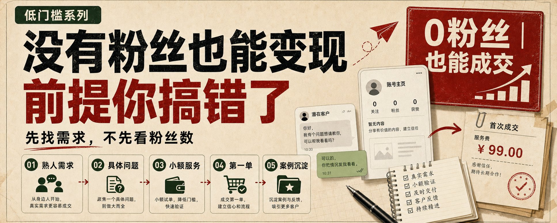 低门槛系列第一篇·0 粉丝也能成交