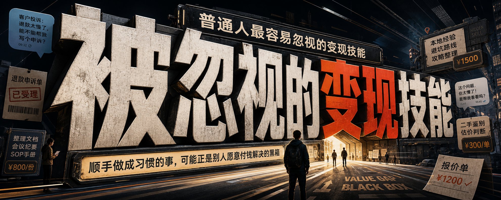 技能变现第六篇·普通人最容易被忽视的变现技能，