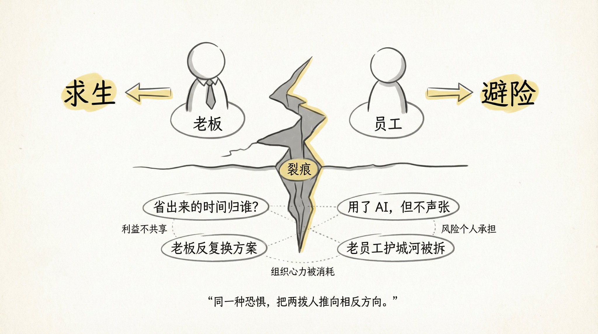 AI 时代的魔幻现实：老板向左，员工向右，一个用了求生，一个用了找死 配图 4