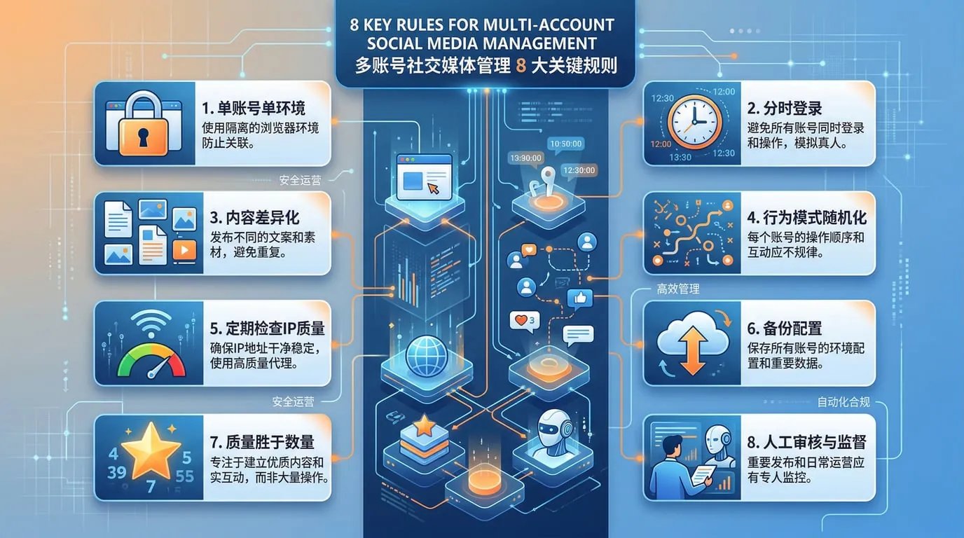 OpenClaw + 指纹浏览器 + 动态 IP：同时养 10+ 个社交账号的自动化防封指南 配图 9
